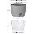 thumbnail image 5 of NOGIS Self Watering Planters Pots, 3 Pack 6 Inch Plant Pots, Modern Decorative Flower Pots with Transparent Water Storage Bottom, Perfect for Indoor House Plants, Flowers, Herbs (6 Inch, Gray), 5 of 7
