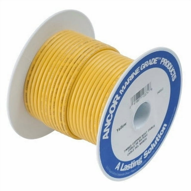 Bobina de cobre estañado Wire Ancor #8, color amarillo, 250 pies, 8 mm
