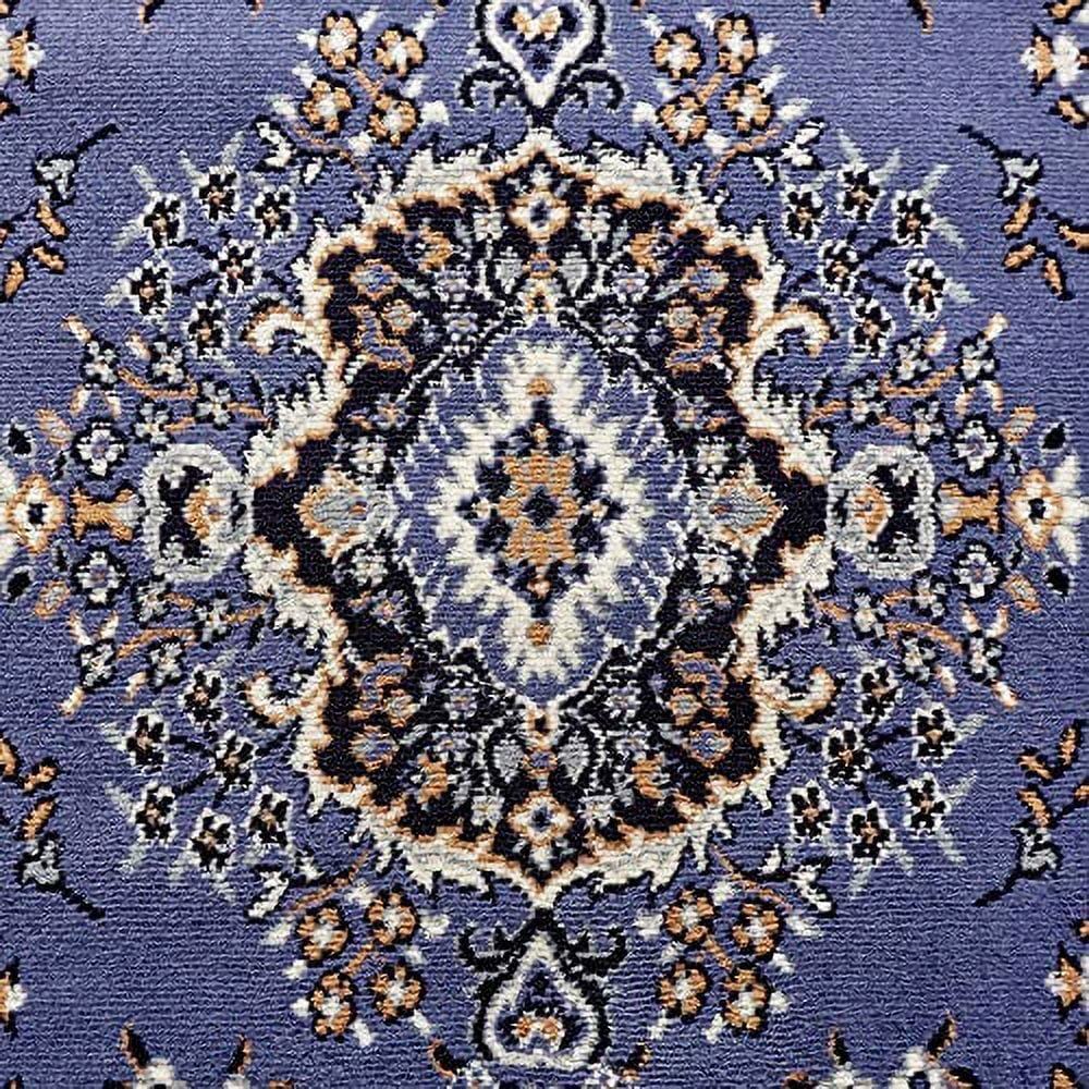 Home Dynamix Premium Sakarya Traditional Medallion Area Rug, Country Blue/Brown, 21"x35"