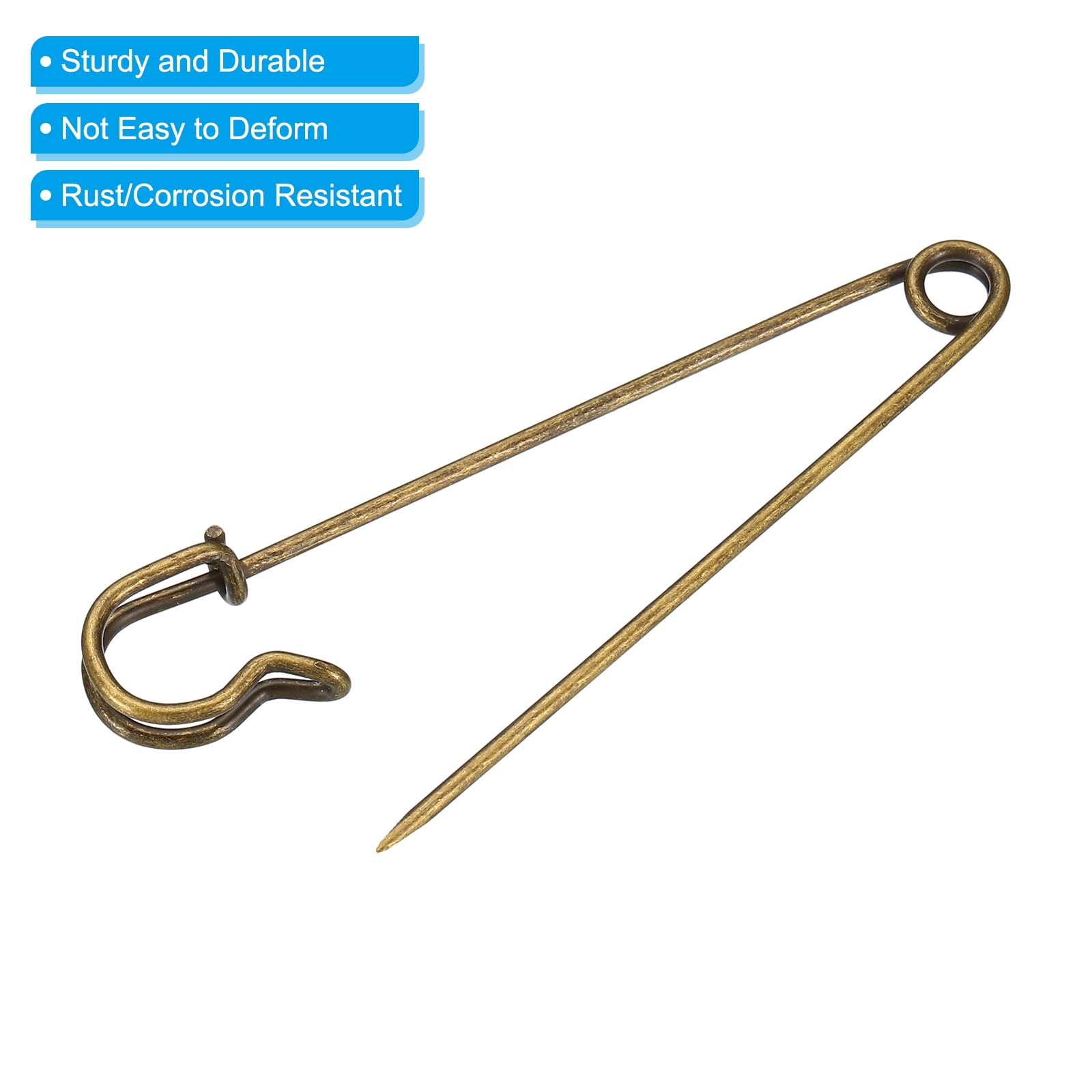 Unique Bargains Durable and Versatile Safety Pins Sewing Pins Bronze Tone 3.5 Inch