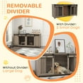 thumbnail image 3 of PawHut 71" Dog Crate Furniture with Removable Divider for 2 Small Dogs or 1 Large Dog, Dog Kennel Furniture with Storage, Double Doors, 3 of 9