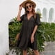 thumbnail image 2 of Gibobby Vestido de Verano para Mujer V Vestidos de manga de verano Swing Casual Vestidos sueltos Cuello fluido Mujeres Vestido corto de mujer(Negro,G), 2 of 5