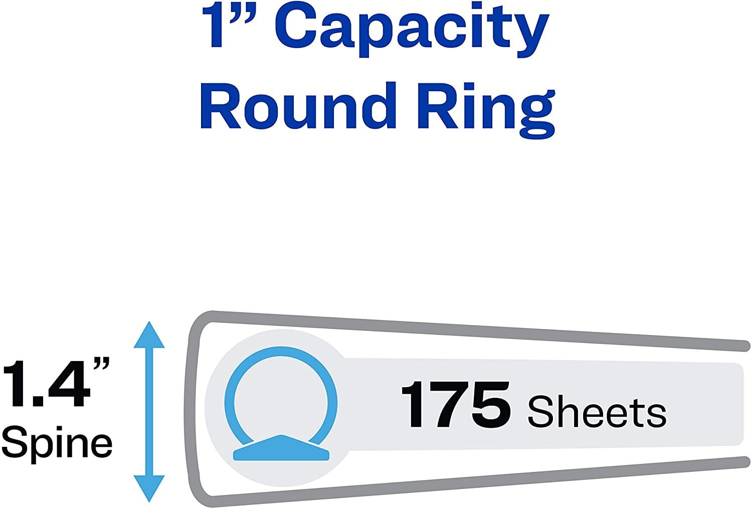 Avery Mini Binders, 5.5" x 8.5", 1 Inch Round Rings, Black, Durable Ring Binder, Label Holder, 6 Pack 27257