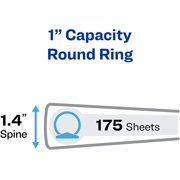 Avery Mini Binders, 5.5 x 8.5, 1 Inch Round Rings, Black, Durable Ring Binder, Label Holder, 6 Pack 27257