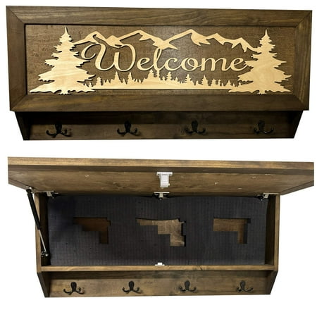 Coat Rack Hidden Gun Storage - Welcome by Bellewood Designs
