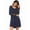 Blue, variant on Women's Nightgown, V Neck Long Sleeve Cotton Sleep Nightshirt Lace Trim Pajama Dress Nightgowns
