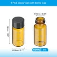 thumbnail image 2 of Uxcell 4 Pcs 5ml Frascos de Vidrio Marrón Pequeños con Tapa de Rosca Negra Graduada, 2 of 6