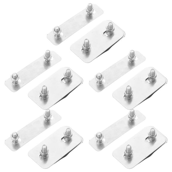 FESTFENDS 5Pcs Easy Installation Bike Basket Clip Silver Steel for Shopping and Transportation 2.6X2.0X0.7in