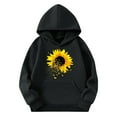 thumbnail image 4 of Thetops Toddler Hoodie, 4T Black with Sunflower Shattered Petal Graphic, Easy Care Durable Long Sleeve Kids Sweatshirt, 4 of 4