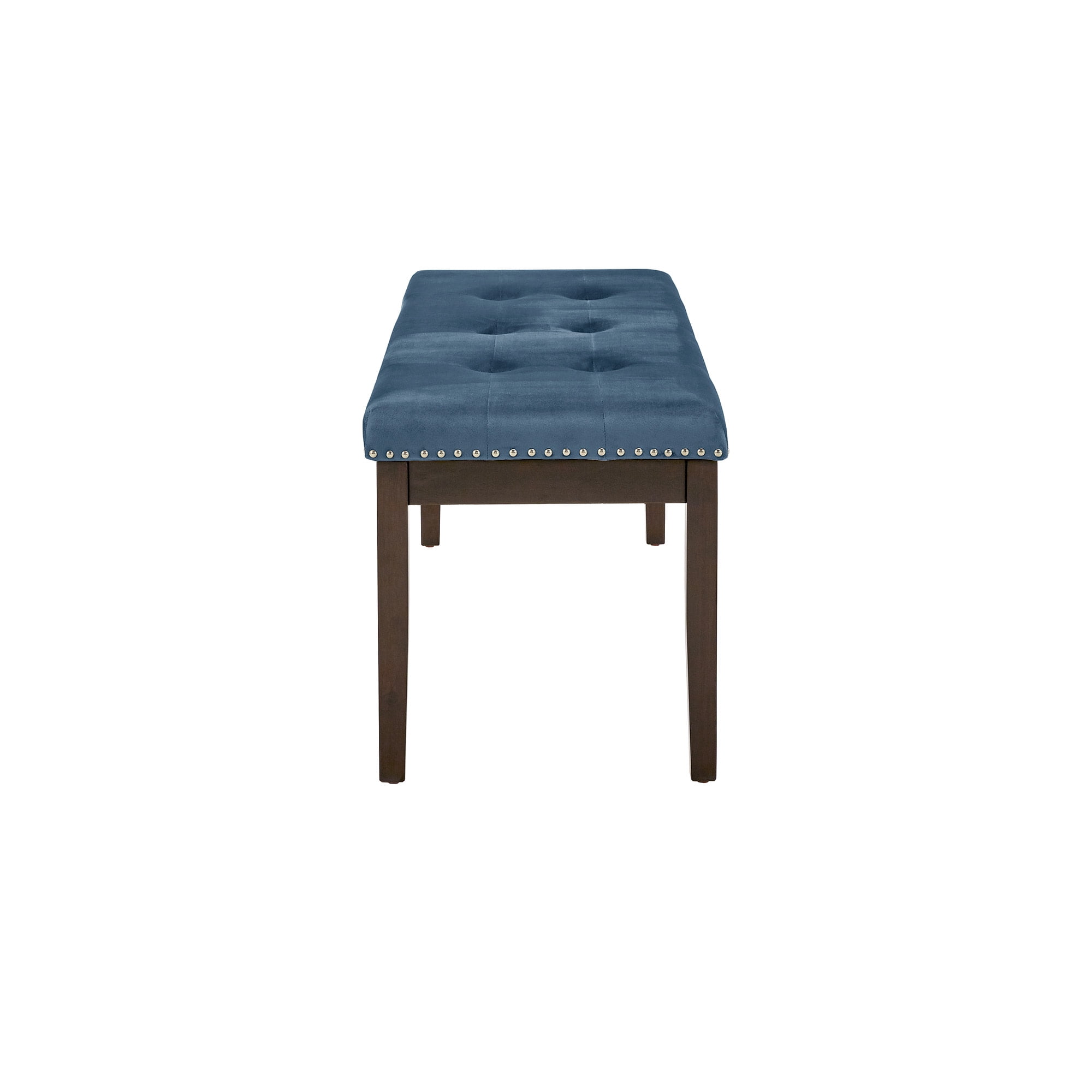 Weston Home Banford Velvet Tufted Nailhead Bench, Blue