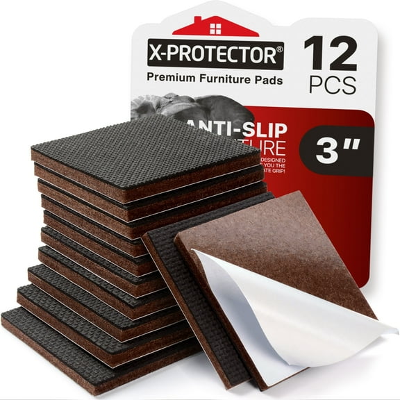 X-Protector Non Slip Furniture Pads - 12 PCS 3" Furniture Grippers - Rubber Furniture Pads Non Slip