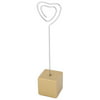 Household Office Resin Cube Shaped Base Decorative Paper Memo Clip Gold Tone