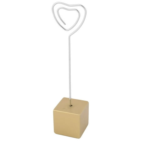 - Household Office Resin Cube Shaped Base Decorative Paper Memo Clip Gold Tone