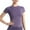 Purple, variant on ShiShine Women's Workout Short Sleeves Crew Neck Shirts Athletic Compression Tee Yoga Gym Basic Solid Color Tops