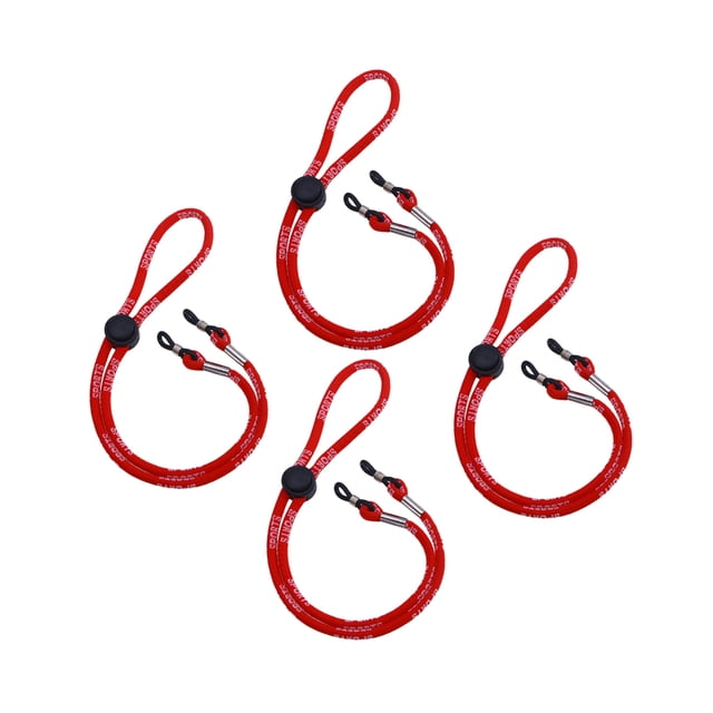 ELAYARD 4Pcs Red Adjustable Sports Glasses Rope Anti Lost Belt Lightweight for Movement Eyewear