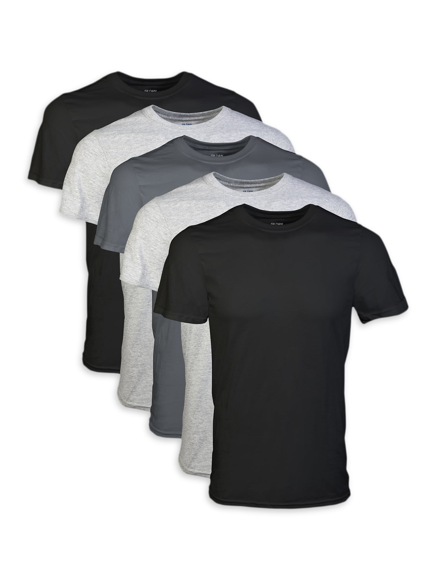 5 Pack Gildan Childrens T-Shirt Cotton Plain Boys Girls Black T Shirts S-XL Kids 