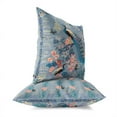 thumbnail image 2 of Peacock Paradise Indoor/Outdoor Broadcloth Fabric Pillow in Blue 16x16, 2 of 6