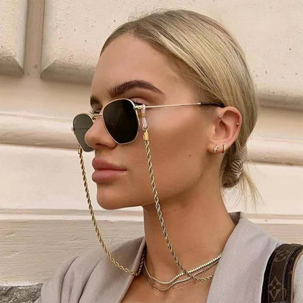 Fashion Chain Metal Twist Neck Wear Shiny Anti-skid Glasses Chain Sunglasses  Accessories Anti-loss Cord 