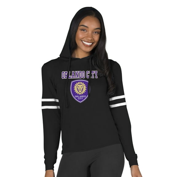 Women's Concepts Sport Black Orlando City SC Marathon-Hoodie Top