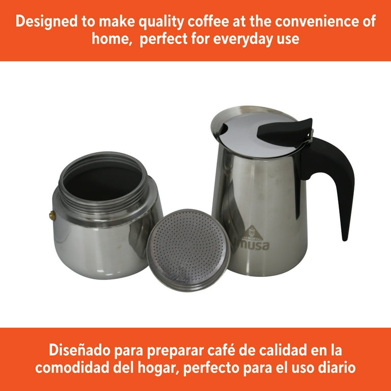 Im Usa 6-Cup Stainless Steel Stovetop Coffeemaker for Espresso Moka and  Coffee - Walmart.com