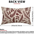 thumbnail image 3 of Burgundy Leaf Plant Lumbar Pillow Covers 12X20 Inch Set of 2 Tropical Fern Herbs Botanical Leaves Floral Decorative Pillow Cases Vintage Cushion Case Farmhouse Home Decor for Couch Sofa Outdoor, 3 of 6