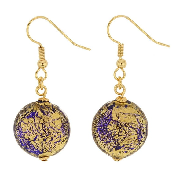 GlassOfVenice Murano Glass Ca D'Oro Earrings - Cobalt Blue
