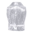 thumbnail image 5 of Moggemol Boys Sequin Dance Vest Party Formal V Neck Shiny Waistcoat 2 Button Adjustable Back Strap Silver 12, 5 of 5