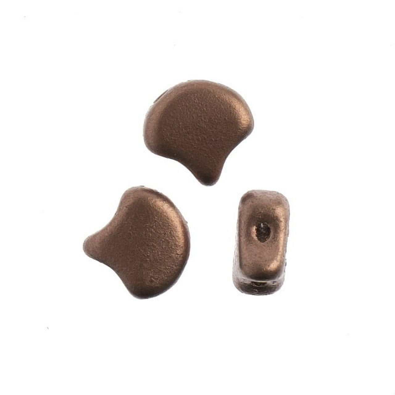 John Bead 50 Grams Czech Metallic Matte Crystal Bronze Copper Glass Ginkgo Leaf Beads | 00030-01780