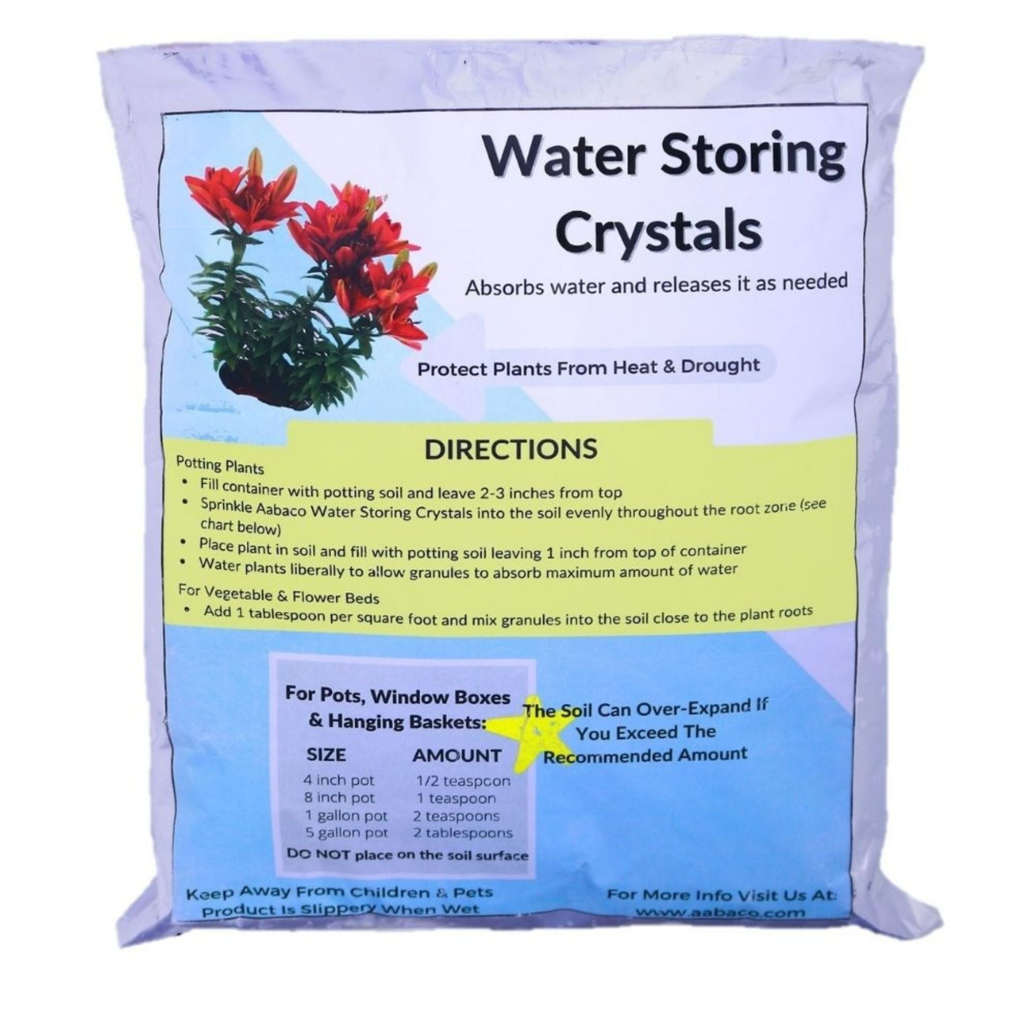 Water Storing Crystals - for Indoor & Outdoor Plants - Mix Crystals with Soil to Reduce The Amount of Watering Needed - Protect Against Heat - Watch Your Garden & Plant Grow (3LB)