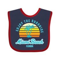 Inktastic Summer Enjoy the Sunshine Miami Beach Florida in Blue Boys or Girls Baby Bib