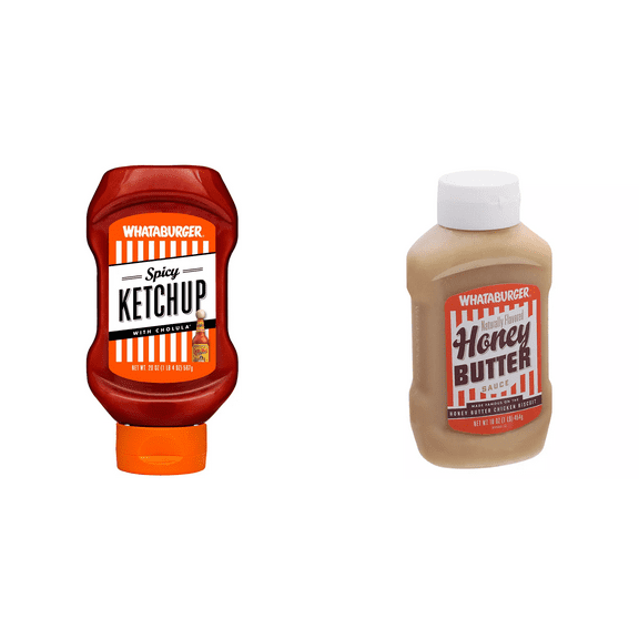 Whataburger Spicy Ketchup with Cholula, 20 oz Whataburger Honey Butter, 16 oz