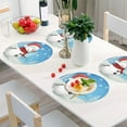 thumbnail image 6 of GZHJMY Christmas Snowman Round Placemats Non-Slip Washable Polyester Table Mats Set of 6 Heat Resistant Placemats for Kitchen Dining Table Decoration, 6 of 7