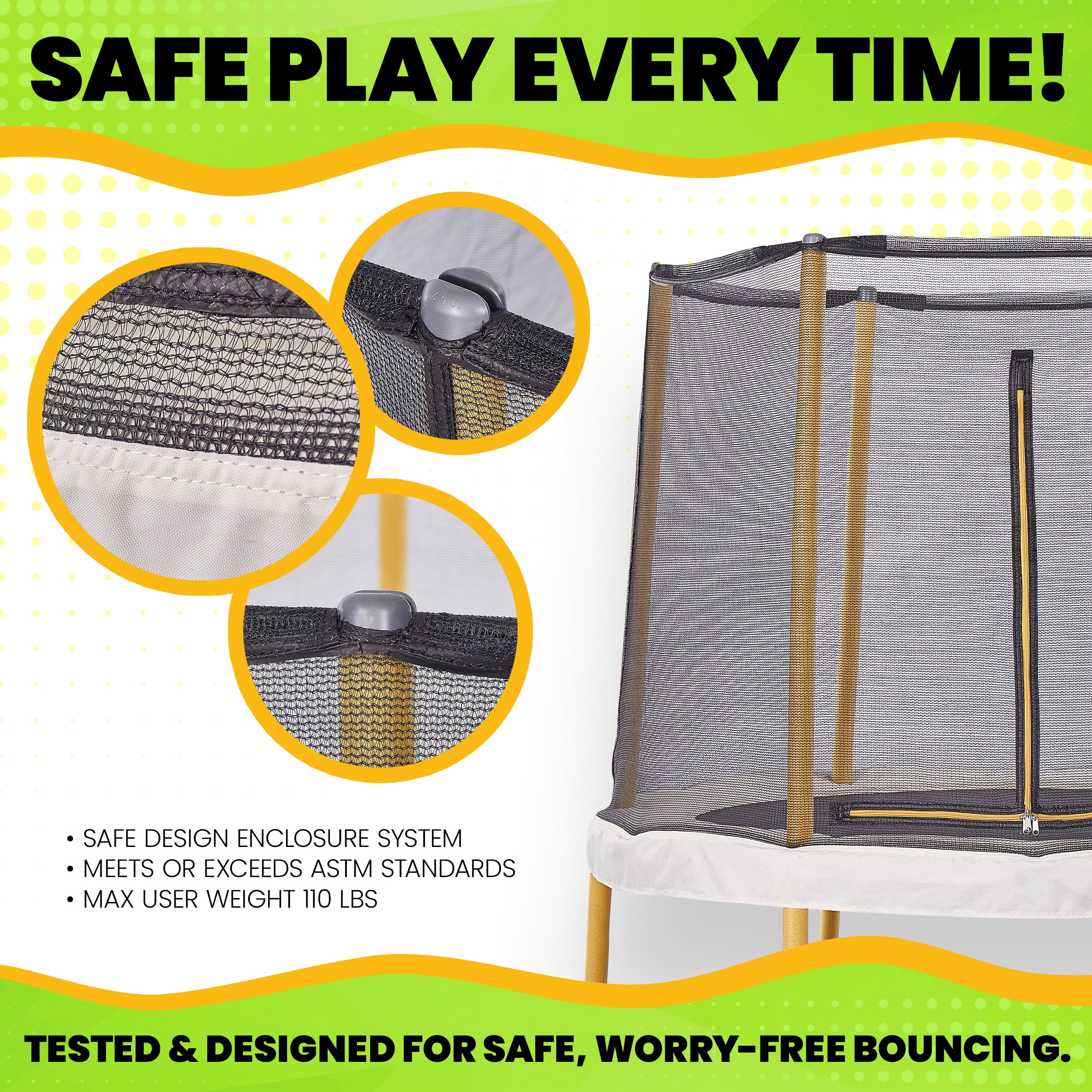 JumpKing 60” Round Trampoline with Enclosure – The Ultimate Fun for Indoor & Outdoor Play!