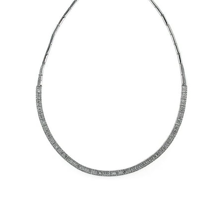 4.16 TCW Diamond And 14K White Gold Collar Necklace