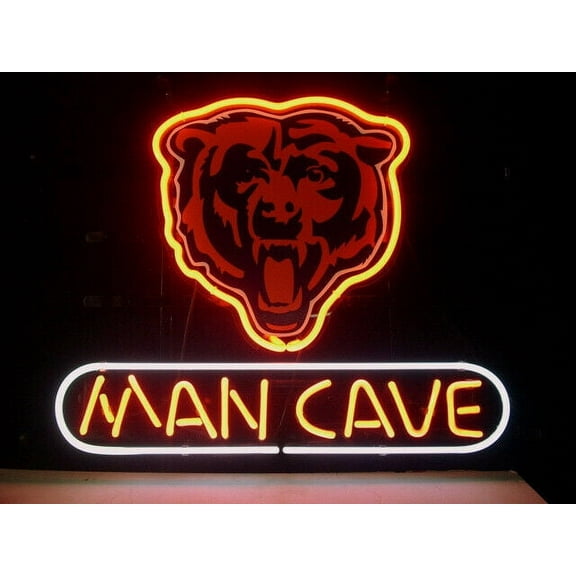Queen Sense 14"x10" Chicago Sports Team Bear Neon Sign Man Cave Handmade Neon Light 114MCCBTLB