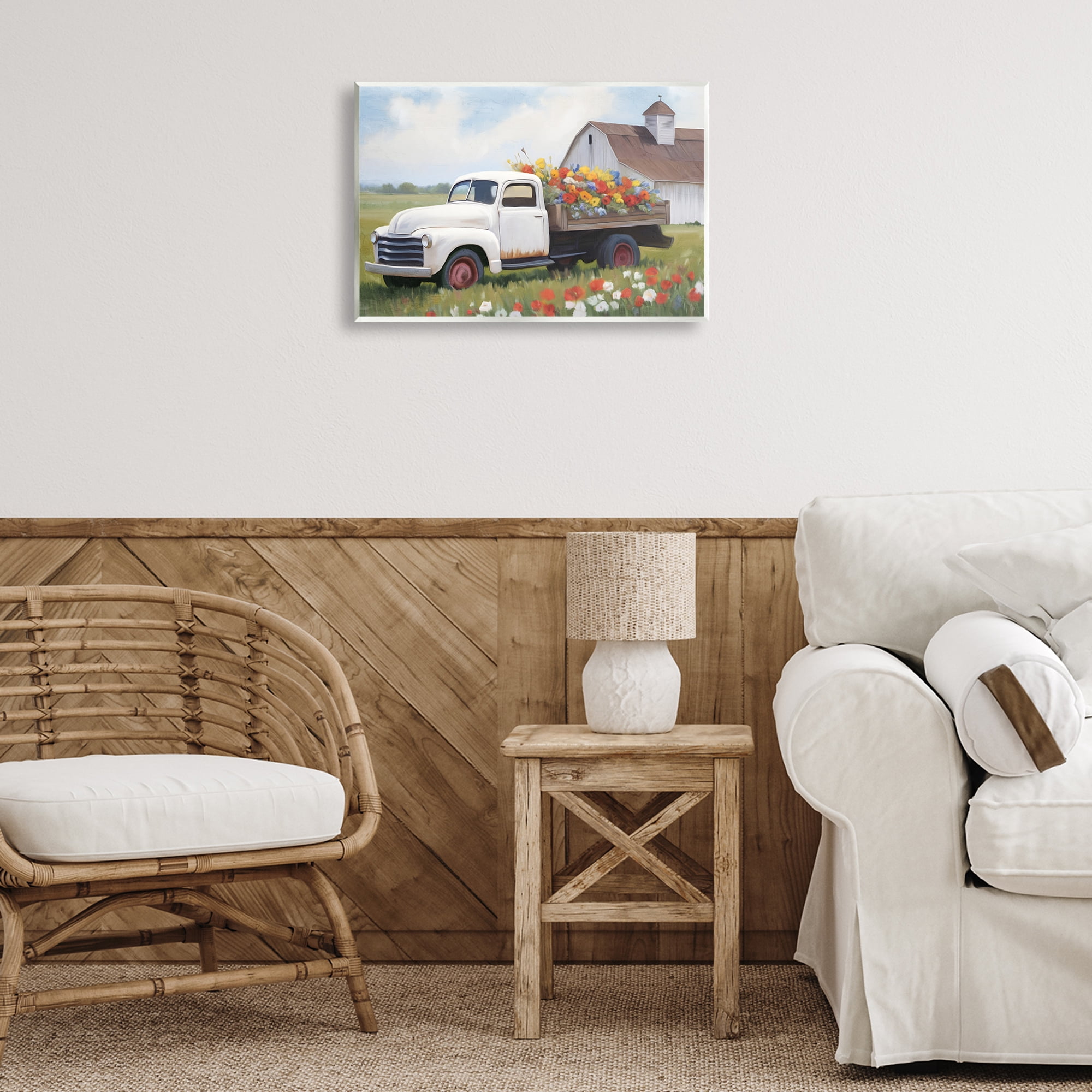 Stupell Industries White Delivery Floral Truck Wall Plaque Art, design by Kim Allen