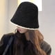 thumbnail image 4 of Desiderio Sombrero Cloche de lana cálido Sombreros de cubo de invierno sólidos, 4 of 5
