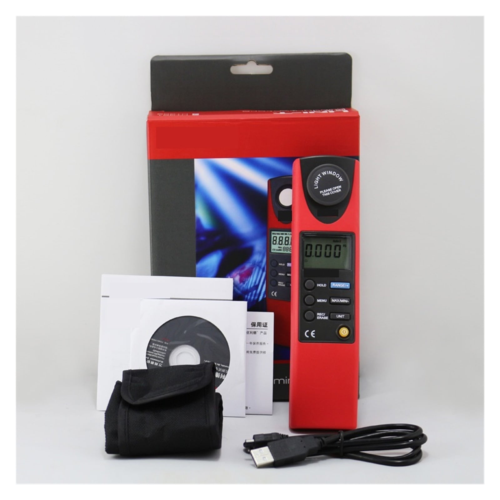 Illuminometers Measurement FC & LUX Auto Ran Data Logging USB Interface Level Measuring Instruments ,Accurate