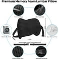 thumbnail image 2 of Lumbar Support Pillow with Adjustable Straps for Lower Back Pain Relief. Memory Foam Lumbar Support Pillow for Car, Bed, Office Chair, Gaming Chair, Recliner, Improves Posture, Black, 2 of 7