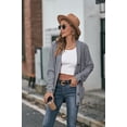 thumbnail image 6 of Women's Long Sleeve Cable Knit Sweater Open Front Cardigan Button Loose Outerwear, 6 of 7