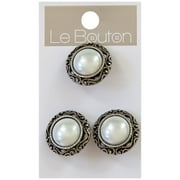 Le Bouton Silver 7/8" Large Pearl Buttons, 3 Pieces