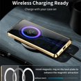 thumbnail image 3 of Metal Magnetic Case for Google Pixel 7 Pro [Compatible With Magsafe Ring & Safety Lock] [Metal Frame Bumper] [Integrated Camera Lens Protector] Shock-Absorb Case, Transparent Back Cover, Gold, 3 of 8