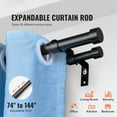 thumbnail image 2 of KFFKFF Double Rod Curtain Rod 72-144" (6-12ft) Adjustable Length Hat, 2 of 9