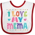 thumbnail image 3 of Inktastic I Love My Mema Grandchildren Girls Baby Bib, 3 of 4