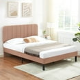 thumbnail image 2 of VECELO Full Size Bed Frame, Modern Upholstered Platform Bed Frame with Adjustable Headboard, Wooden Slats Support/No Box Spring Needed, Coffee, 2 of 13