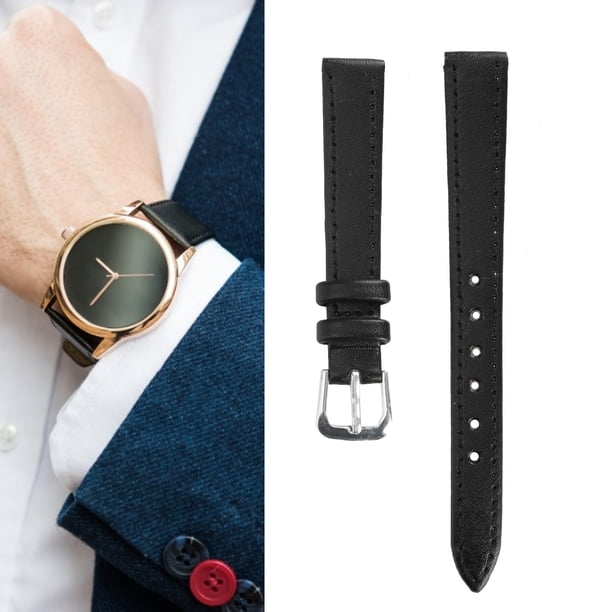 Correa de Reloj de Cuero, Correa de Reloj Con Hebilla, Correa de Reloj de Cuero de Pu, Correa de Relog de Cuero de Repuesto Universales para Hombres, Accesorio de Pilza de
