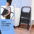 thumbnail image 6 of 2-Step Ladder with Wide Anti-Slip Platform & Thick Rubber Feet | Heavy Duty Foldable & Portable | 330 lbs Capacity, Steel Frame, Rubber Handgrip, Folding Step Stool, 6 of 6