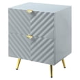 thumbnail image 5 of Acme Furniture Gaines Nightstand, Gray High Gloss Finish Composite Wood, Metal, 5 of 9