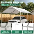 thumbnail image 6 of Dateyes 10x15 FT Carport, Heavy Duty Carport Canopy with Adjustable Height, Outdoor Carport Shelter with Reinforced Frame, Portable Garage for Cars, Boats and Trucks, White, 6 of 9