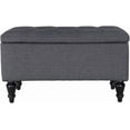 thumbnail image 4 of MAYPEX 29'' Indoor Ottoman Rectangular Storage Ottoman Coffee Table Seat Smooth Hinge Lid Storage Bench for Living Room, Bedroom, Office, Grey, 4 of 13